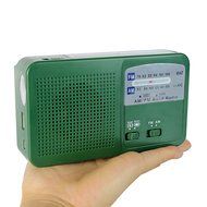 TIVDIO RD-369 Dynamo Emergency Solar Hand Crank Self Powered Analog FM/AM Radio LED Flashlight Smart Phone Charger... N9