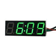 Ximico Adjustable 0.56" Green LED Sign Electronic Digital Clock Display 4 Digits Car Vehicles 12V/24V Battery...