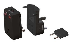 Smooth Trip International Plug Adapters with Electric Converter and USB Charger N2