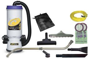 ProTeam Backpack Vacuums Super CoachVac HEPA Commercial Backpack Vacuum Cleaner with Versatile Tool Kit &amp; Telescoping... N10