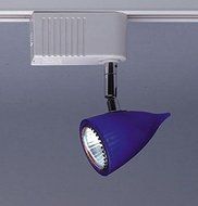 PLC Lighting TR81 BLUE Track Lighting 1 Light Vetro Collection, Cobalt Blue Glass by PLC Lighting