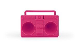 Kikkerland Boombox Speaker - Retail Packaging - Pink/Gray N2