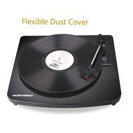 Musitrend LP 3-Speed Turntable Line Out Jacks to External Devices PC to Record Music LP-to-MP3, Glossy Piano Black N7