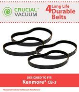 4 Durable Kenmore CB-3 Belts, Fit Kenmore PowerMate Canister Vacuums, Compare to Part # 20-5218, Designed &amp; Engineered...