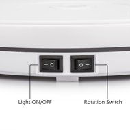 Leadleds 10 Inches White Color Turntable Display Stand with Light for Jewelry Portrait Model Photography Bracelet... N4