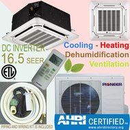 Pioneer 8-Way Ceiling Cassette Split Inverter Air Conditioner with Heat Pump, Mini N5
