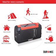 Duronic Hybrid Hand crank, self-powered, Solar AM/FM Radio with USB charger cable - Perfect for Walking, Hiking... N3