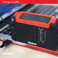 Duronic Hybrid Hand crank, self-powered, Solar AM/FM Radio with USB charger cable - Perfect for Walking, Hiking... N5
