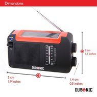 Duronic Hybrid Hand crank, self-powered, Solar AM/FM Radio with USB charger cable - Perfect for Walking, Hiking... N6