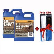 Miracle Sealants 511 Impregnator Penetrating Sealer 64 Oz. Penetrating Sealer (2 Quarts) Free Mira Brush Applicator...