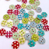 MuLuo 100pcs/Pack High-Grade Colored Round Buttons Buttons for Sewing and Crafting Holes Colored Printing
