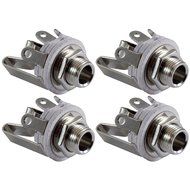 GLS Audio 1/4" Jacks Female TRS Stereo Panel Mount Jack - 4 PACK