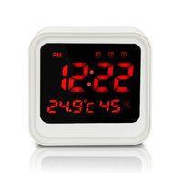 Number-One Digital Alarm Clock with 3 Sets Alarm, Time/ Temperature / Humidity Display, Large Screen Display Travel... N6