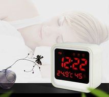 Number-One Digital Alarm Clock with 3 Sets Alarm, Time/ Temperature / Humidity Display, Large Screen Display Travel... N7