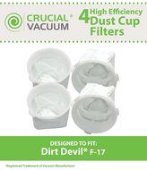 4 Dirt Devil F17 Replacement Filters Fit Dirt Devil KONE and KURV Hand Held Vacuum Cleaners, Compare to Dirt Devil... N2