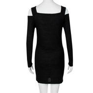 Women Dress,Haoricu Fall Women Crew Neck Long Sleeve Off Shoulder Knit Knitwear Short Mini Dress N5