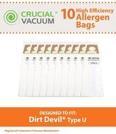 10 Dirt Devil Type U Allergen Filtration Vacuum Bags, Compare to Dirt Devil Part# 3920750001, 3920047001, 3920048001...