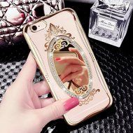 iPhone 7 Plus 5.5 Crystal TPU Glass Case-Superstart Gold Super Slim Shiny Electoplating Mirror Case With Bling... N3