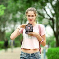 Rasse&reg; FB96 4-inch Portable USB Fan with 2200MAH Rechargeable Battery and Flashlight, for Traveling,Fishing,Camping... N12