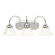 5993CH Telford 3LT Vanity Fixture, Chrome Finish with Alabaster Swirl Glass by Kichler