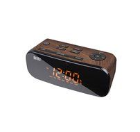 Britz BZ-M107 Digital FM Radio &amp; Clock With Dual Alarm Free Voltage 100~240V ( Brown Color) N3