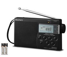 Sony Portable AM/FM Transistor Radio with Built-in Speaker, Headphone Jack, LED Tuning Indicator &amp; Carry Strap... N7
