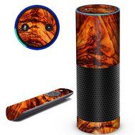 Aretty Exotic Wood Woodgrain Vinyl Skin Decal Compatible with Amazon Echo