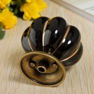KINGSO 10pcs Pumpkin Ceramic Door Knobs Drawer Pull Handle Cabinet Cupboard Wardrobe N7