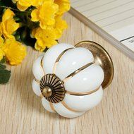 KINGSO 10pcs Pumpkin Ceramic Door Knobs Drawer Pull Handle Cabinet Cupboard Wardrobe N9