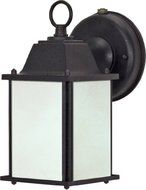 Nuvo Lighting 60/2529 One Light Cube Lantern with Frosted Glass and Photocell, Textured Black by Nuvo Lighting