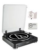 Audio-Techinca Belt-Drive Black Turntable with ATN3600L Stylus AT-LP60BK-USB