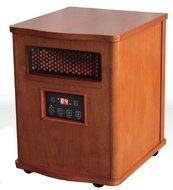 Comfort Glow QEH1410 Quartz Heater with Remote, Compact, Oak Finish