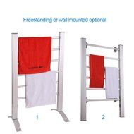 Sharndy ETW78 Free-Standing Electric Towel Warmers, 895 x 555 x 355mm, Silver Grey