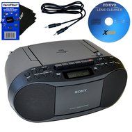 Sony CD Radio Cassette Recorder Bundled with AC Power Auxiliary Cable for iPods, iPhones, Smartphones, MP3 Players... N5