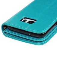 Badalink Galaxy S7 Edge Wallet Case 9 Card Slots Plastic Mirror Hand Strap Stand Feature Embossed PU Leather Flip... N23