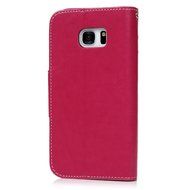 Badalink Galaxy S7 Edge Wallet Case 9 Card Slots Plastic Mirror Hand Strap Stand Feature Embossed PU Leather Flip... N24