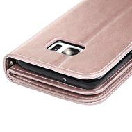 Badalink Galaxy S7 Edge Wallet Case 9 Card Slots Plastic Mirror Hand Strap Stand Feature Embossed PU Leather Flip... N28
