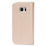 Badalink Galaxy S7 Edge Wallet Case 9 Card Slots Plastic Mirror Hand Strap Stand Feature Embossed PU Leather Flip... N31