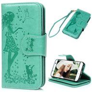 Badalink Galaxy S7 Edge Wallet Case 9 Card Slots Plastic Mirror Hand Strap Stand Feature Embossed PU Leather Flip... N32