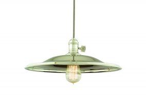 Hudson Valley Lighting Heirloom 1-Light Pendant - Polished Nickel Finish with Polished Nickel Metal Shade by Hudson...