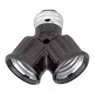 Satco 90-1121 Single Light Socket to Double Light Socket Adaptor by Satco
