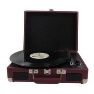 Keni Portable Turntable Suitcase Player Red, Supports RCA Output / Headphone Jack / MP3 / Mobile Phones Music... N4
