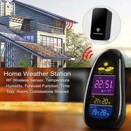 Home Weather Station - RF Wireless Sensor, Temperature, Humidity, Forecast Function, Time, Day, Alarm, Cobblestone...