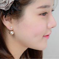 KAKA(TM) Women Girl Korean Stylish Black Four-leaf Glass Pearl Beauty Earing Accessories N9