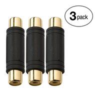 Aurum Cables High Quality 3 Pack RCA Female to Female Coupler Jack Adapter N2