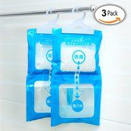 Travelmall 3 pack Kitchen Bathroom Closet Wardrobe Hanging Hygroscopic Dehumidifier bag Deodorizing Moistureproof... N5
