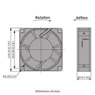 230V AC Cooling Fan. 120mm x 38mm HS N3