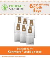 Kenmore 50688 50590 Allergen HEPA Style Cloth Filtration Vacuum Bags 6-Pack Fit Also Panasonic U-2, and Miele...