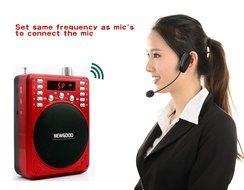 NEWGOOD Bluetooth Portable Voice Amplifier With Wireless Headset Microphone, MP3 Player(SD TF Card/ Flash Drive... N3