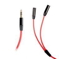 Conwork 2-Pack 3.5mm Male to Dual Female Stereo Jack Plug Terminal Headset Headphone Splitter Cable -Red